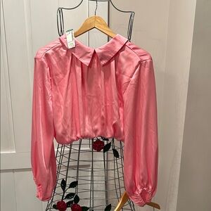 NWT Elegant Pink silky Women's Top